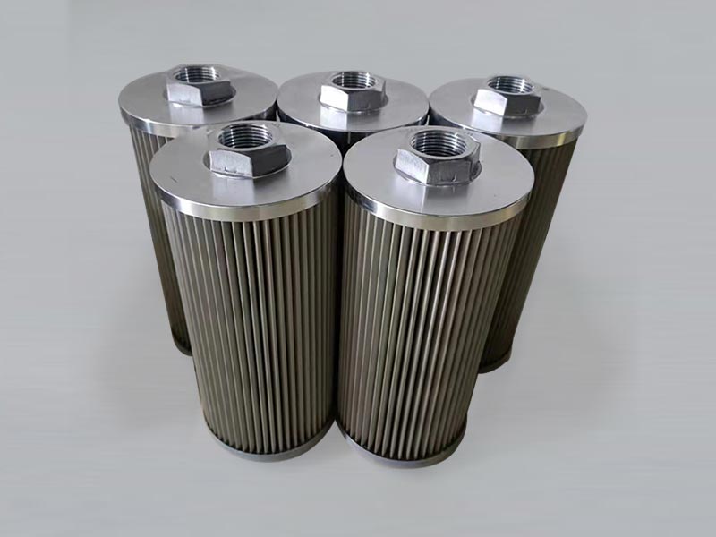 Hydraulic oil filter element with female threads